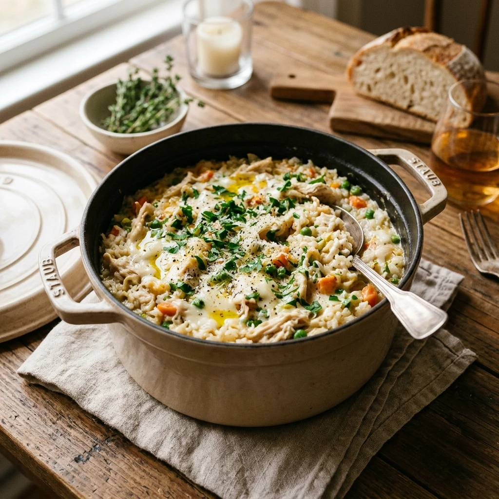 One Pot Cheesy Chicken Rice Easy Fluffy Family