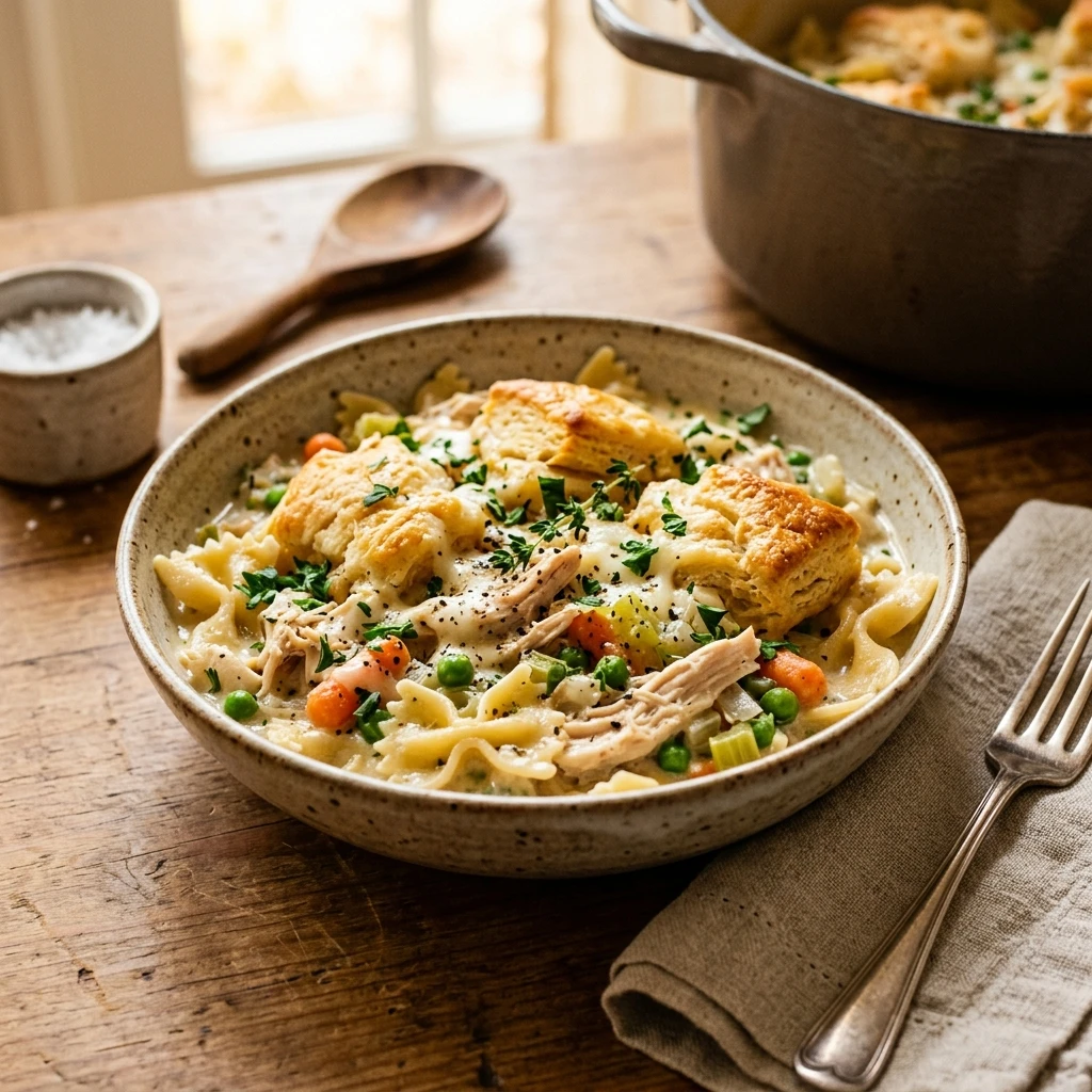 One-Pot Chicken Pot Pie Pasta Cozy 20 Min