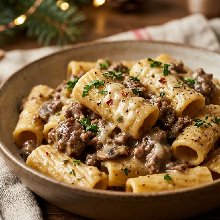 One Pot Creamy Beef Pasta Christmas Dinner Family 20 Minute Holiday
