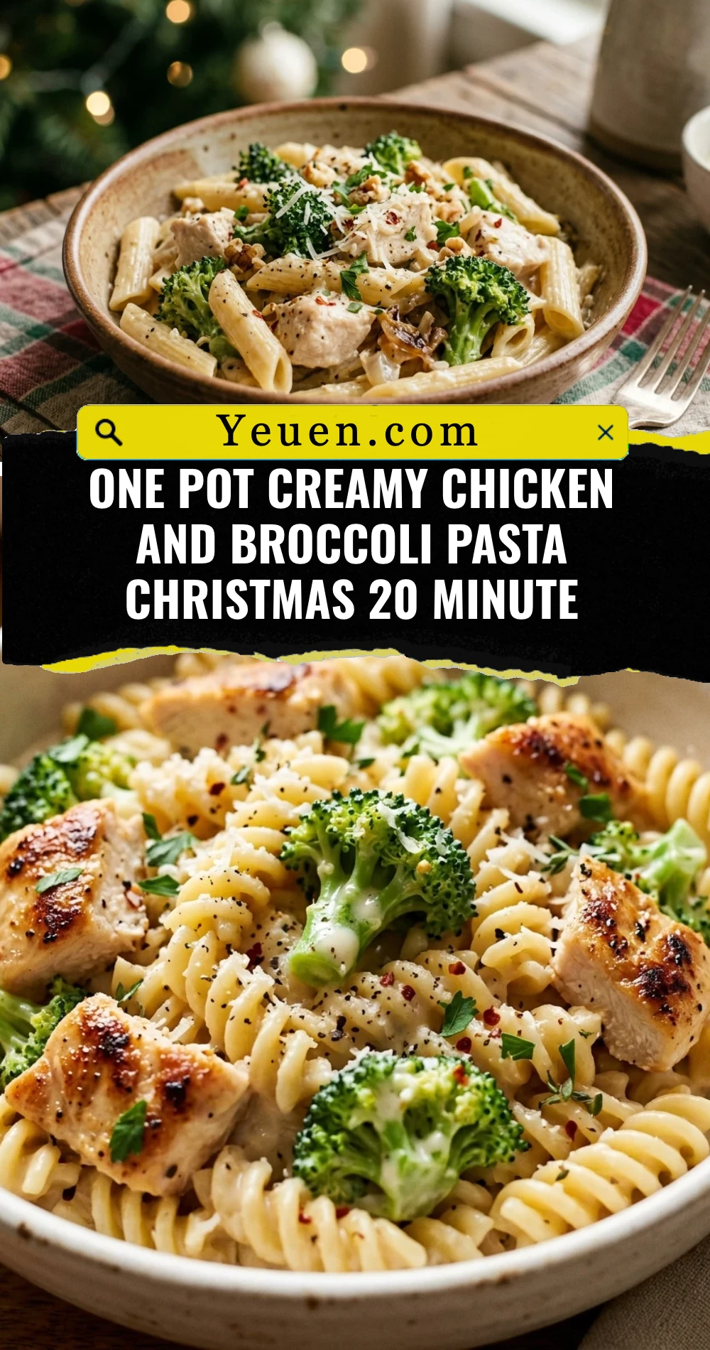 One Pot Creamy Chicken And Broccoli Pasta Christmas 20 Minute