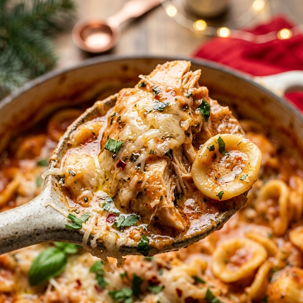 One Pot Creamy Chicken Parmesan Pasta Christmas Holiday 20 Minute