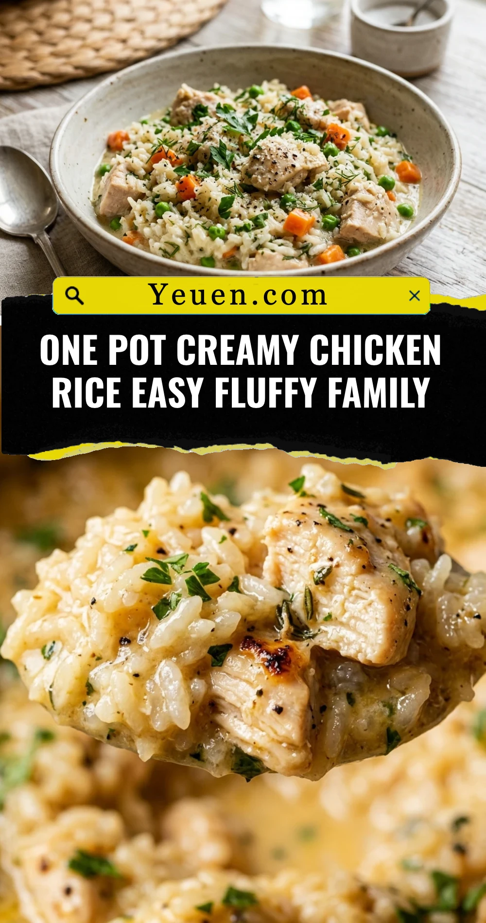 One Pot Creamy Chicken Rice Easy Fluffy Family