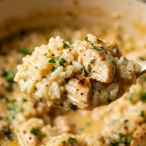 One Pot Creamy Chicken Rice Easy Fluffy Family