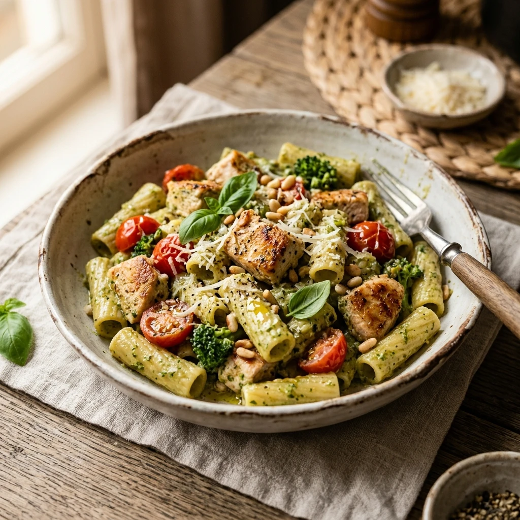 One-Pot Creamy Pesto Chicken Pasta 20 Minute