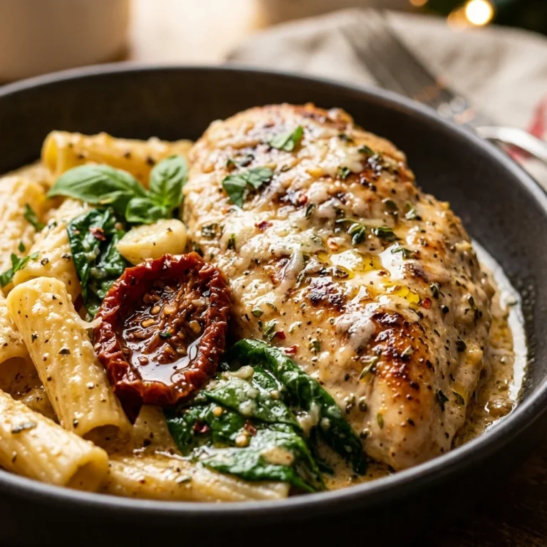 One Pot Creamy Tuscan Chicken Pasta Christmas Holiday 20 Minute