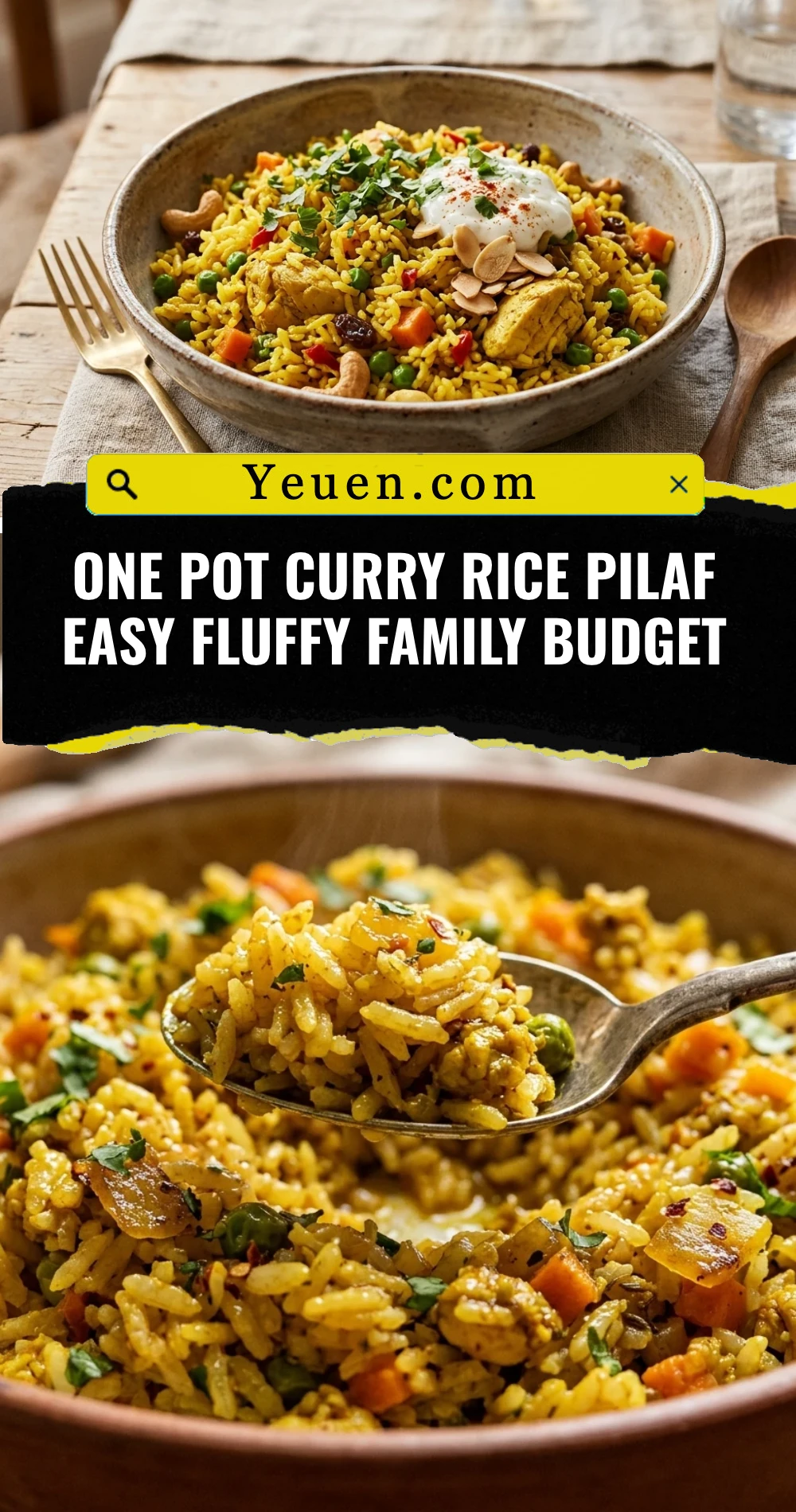 One Pot Curry Rice Pilaf Easy Fluffy Family Budget