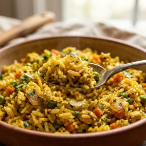 One Pot Curry Rice Pilaf Easy Fluffy Family Budget