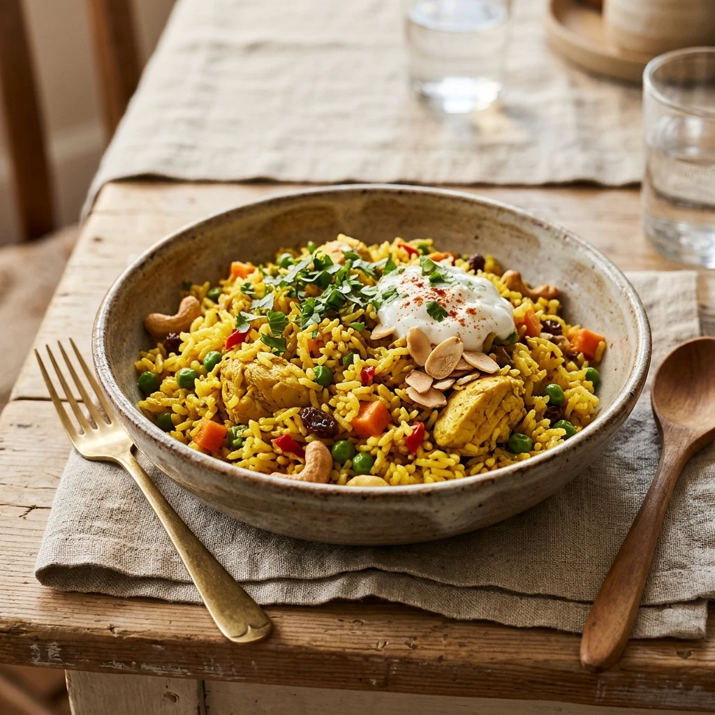 One Pot Curry Rice Pilaf Easy Fluffy Family Budget