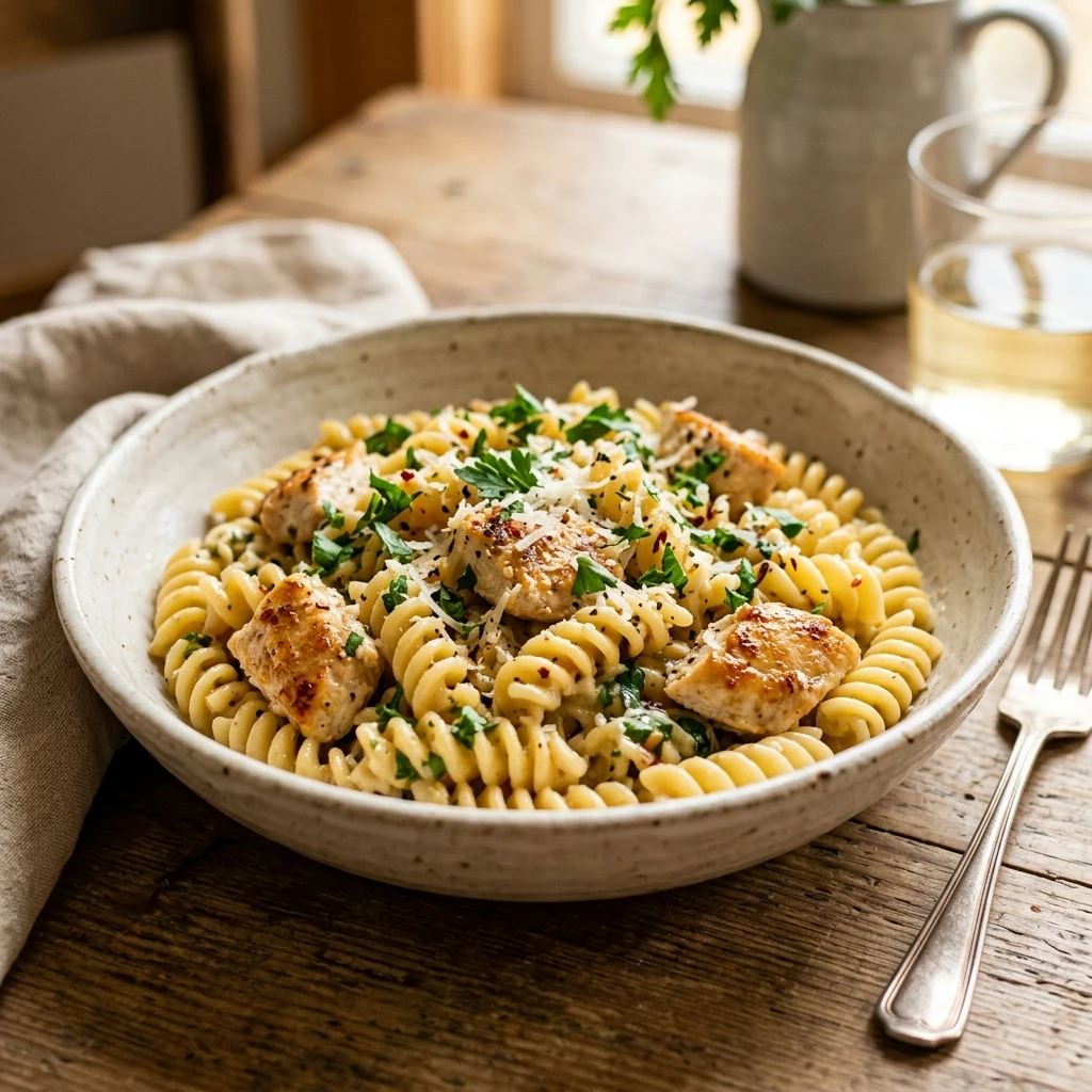 One-Pot Garlic Butter Chicken Pasta 20 Minute No Dishes