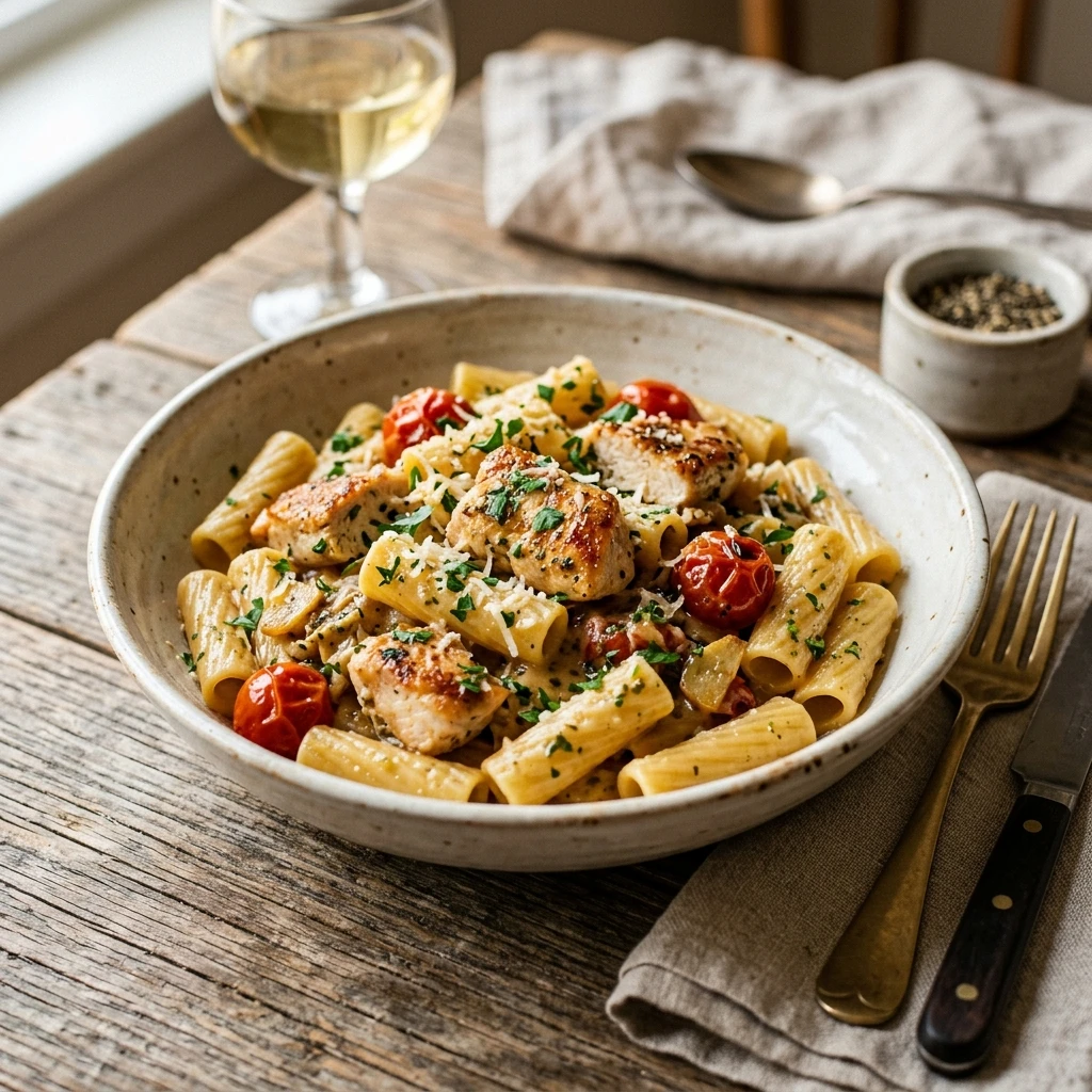 One-Pot Garlic Butter Chicken Pasta 20 Minute No Dishes