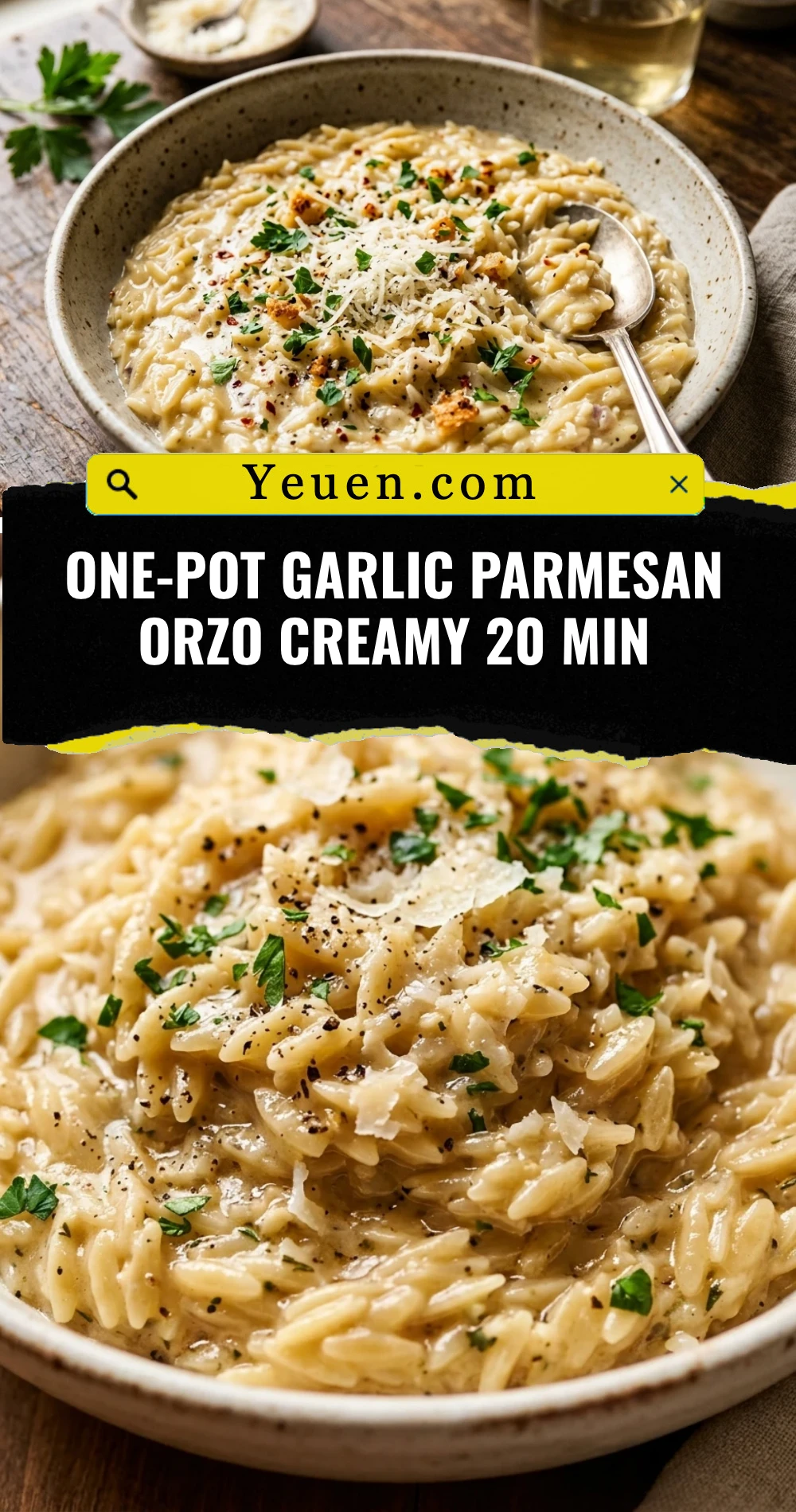 One-Pot Garlic Parmesan Orzo Creamy 20 Min