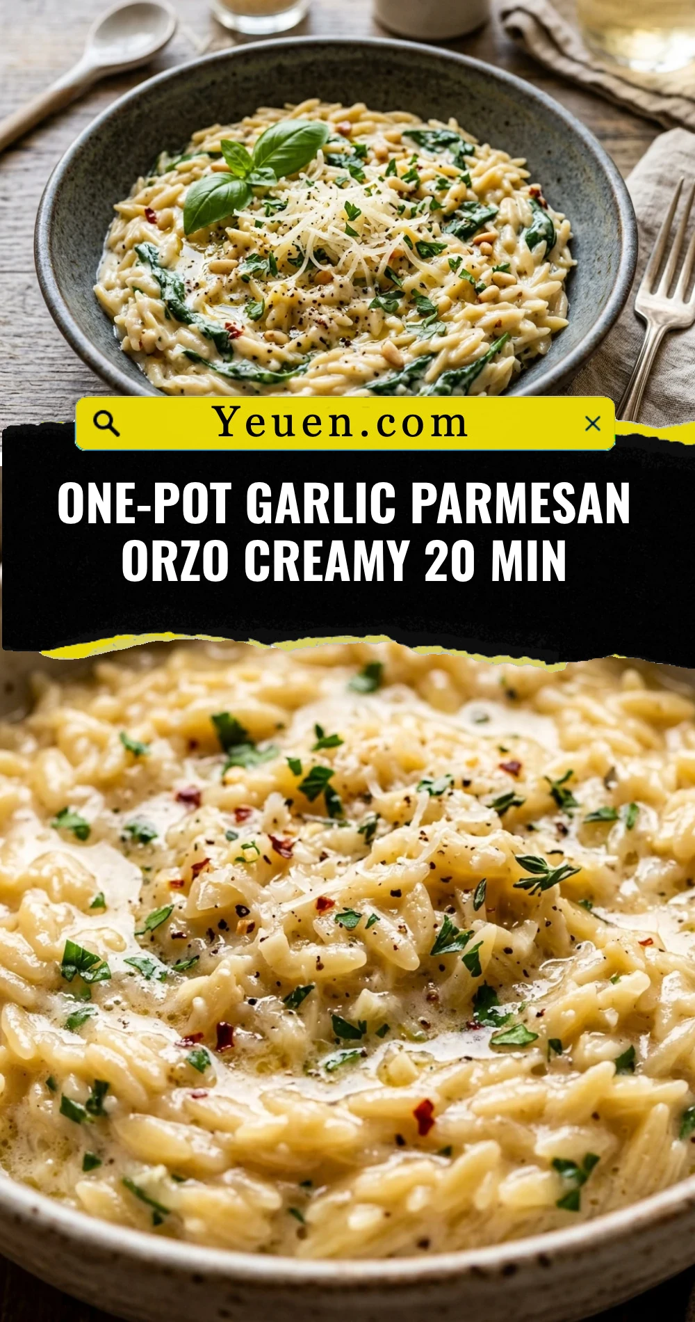 One-Pot Garlic Parmesan Orzo Creamy 20 Min