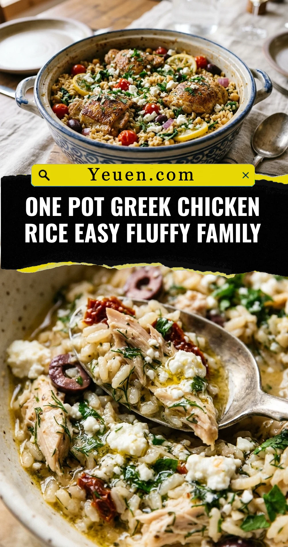 One Pot Greek Chicken Rice Easy Fluffy Family