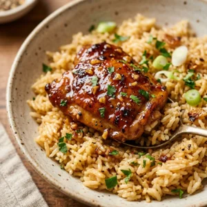 One Pot Honey Garlic Chicken Rice Easy Fluffy Family