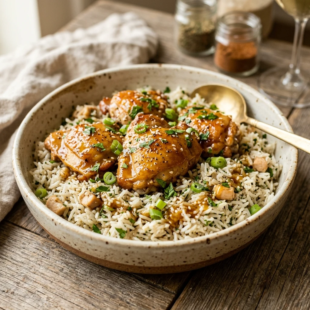 One Pot Honey Garlic Chicken Rice Easy Fluffy Family