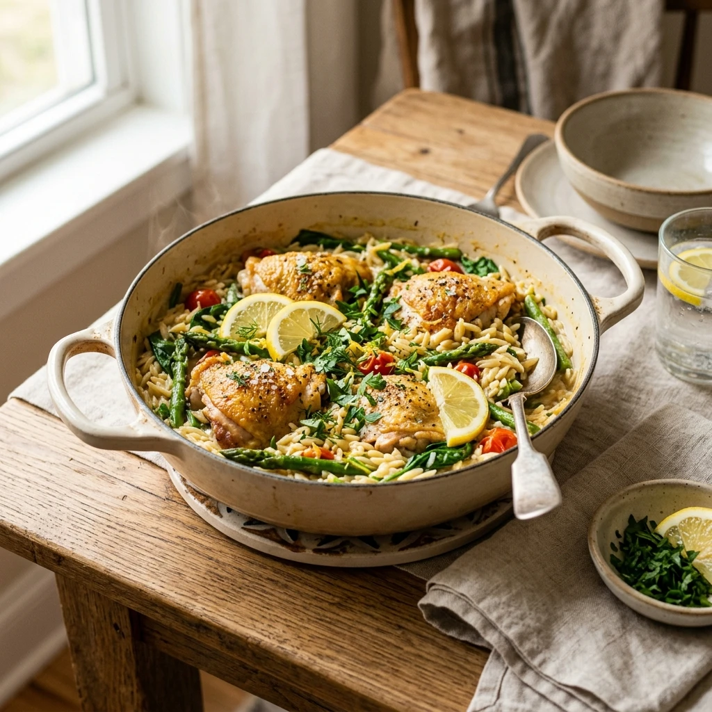 One Pot Lemon Chicken Orzo