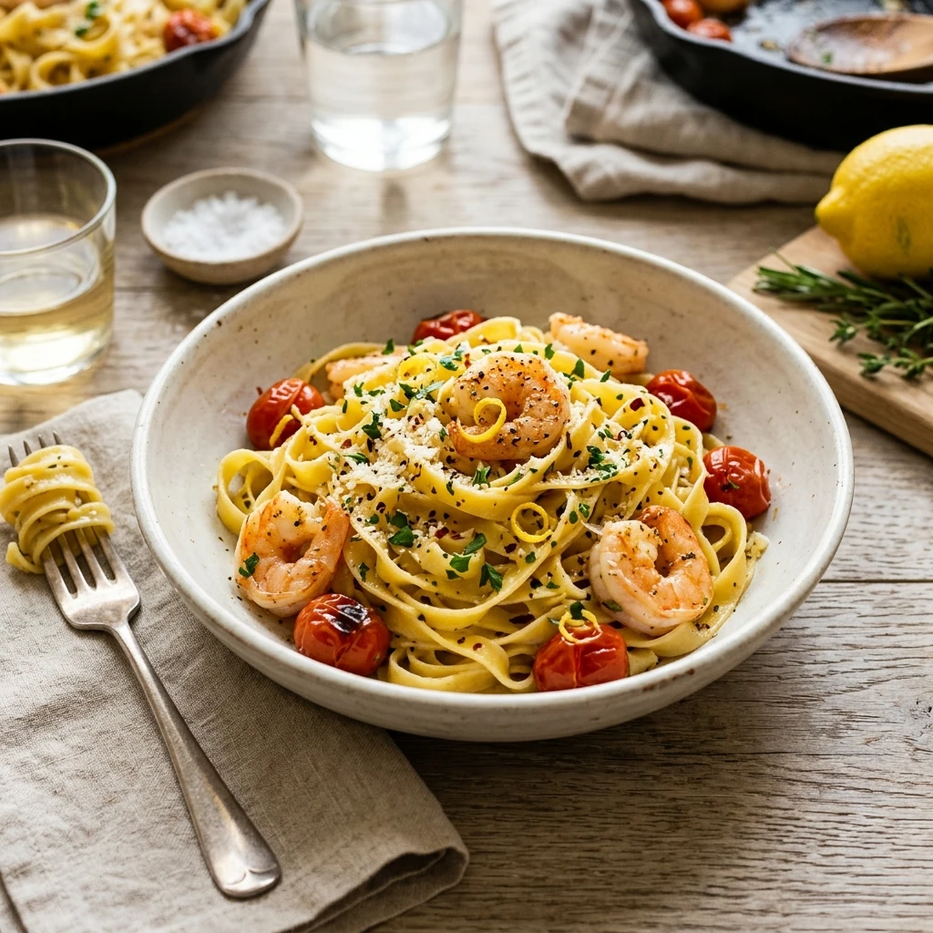 One-Pot Lemon Garlic Butter Pasta So Easy