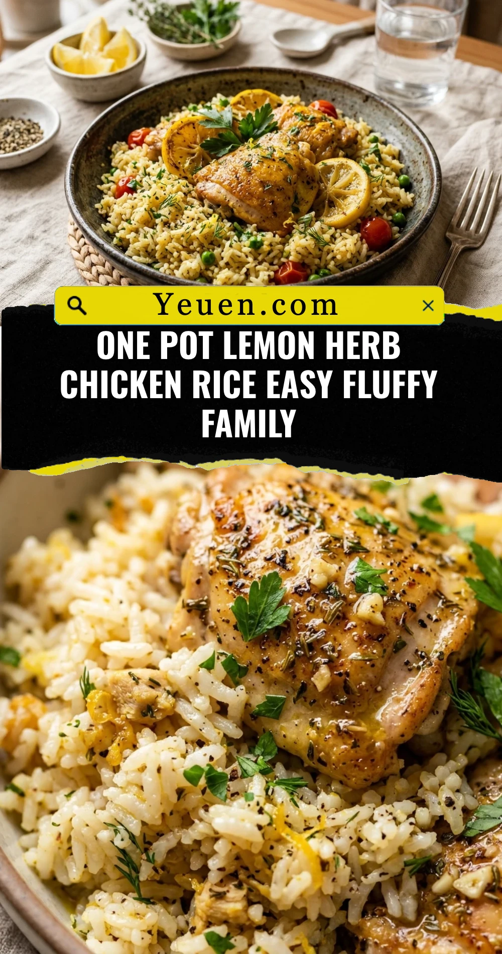 One Pot Lemon Herb Chicken Rice Easy Fluffy Family