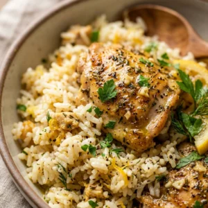 One Pot Lemon Herb Chicken Rice Easy Fluffy Family