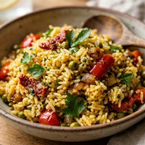 One Pot Mediterranean Rice Pilaf Easy Fluffy Family Budget