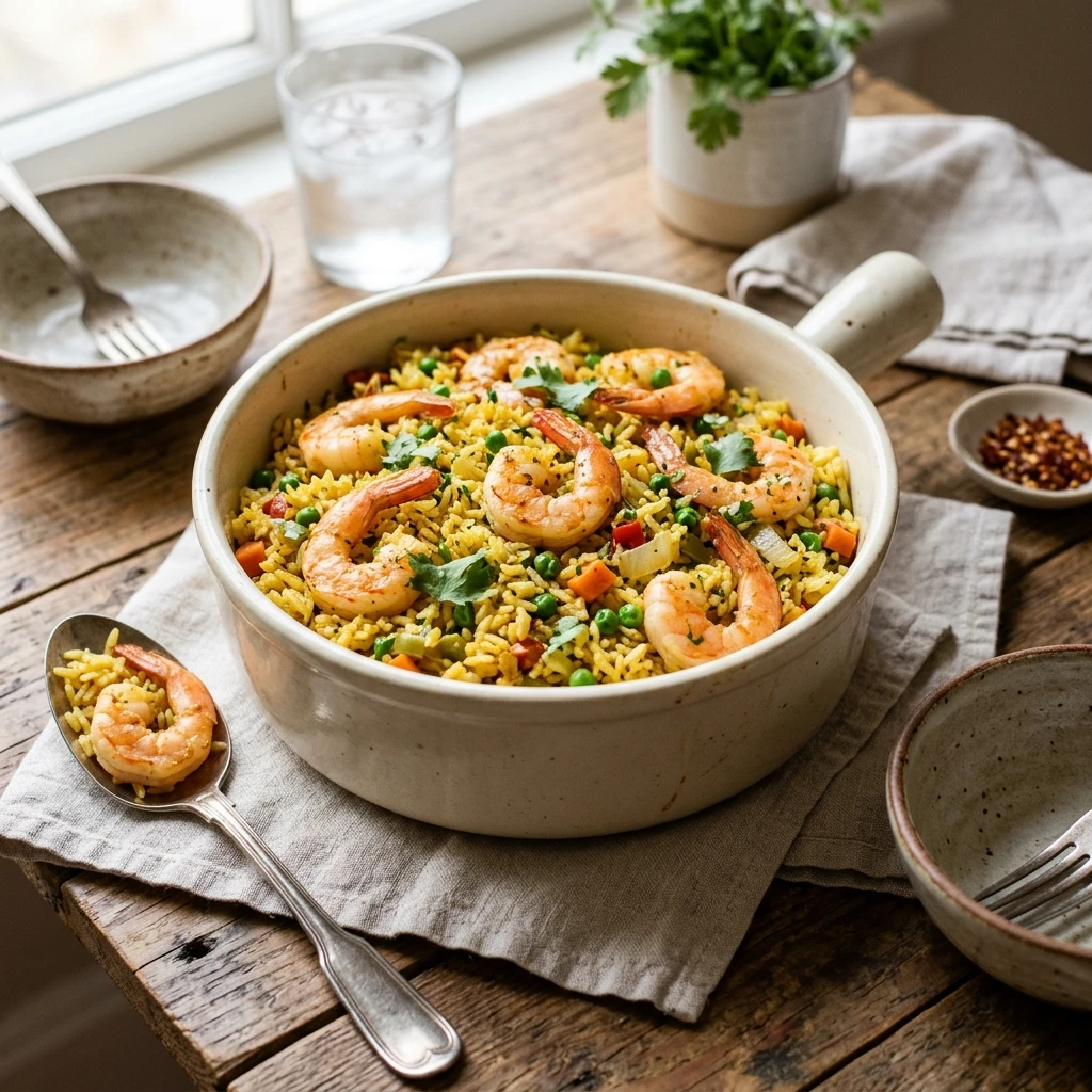 One Pot Shrimp And Rice Easy Fluffy Family