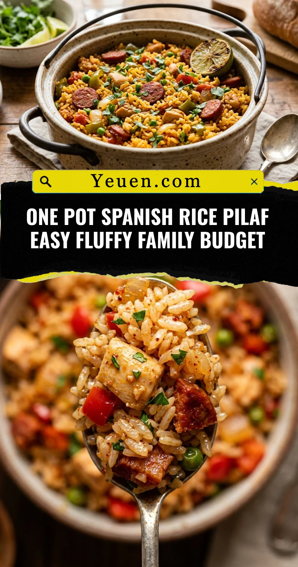 One Pot Spanish Rice Pilaf Easy Fluffy Family Budget