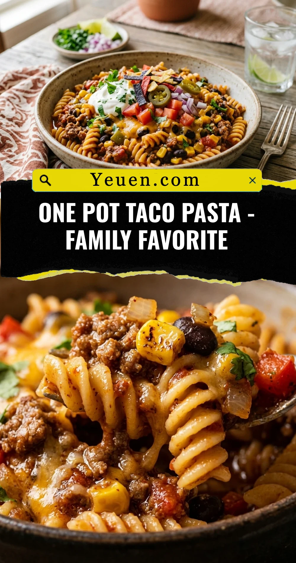 One Pot Taco Pasta - Family Favorite