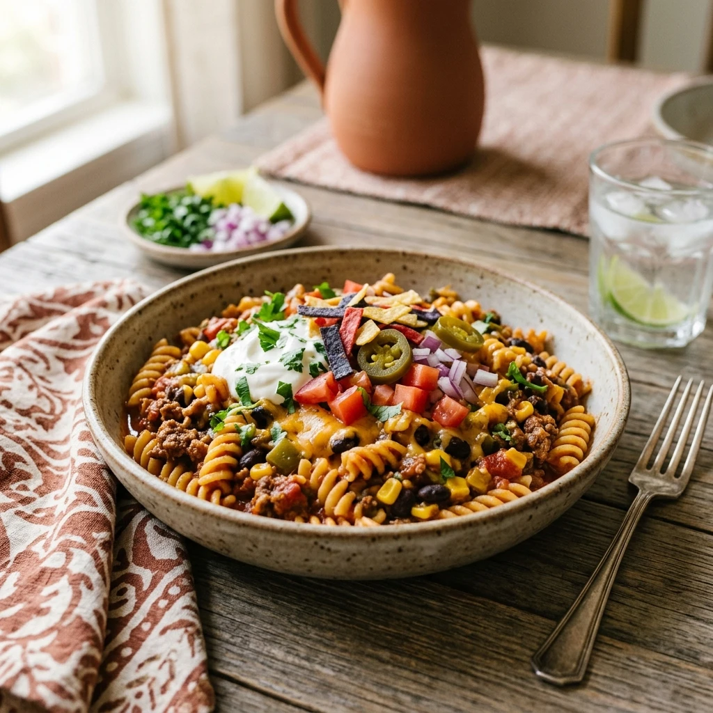 One Pot Taco Pasta - Family Favorite