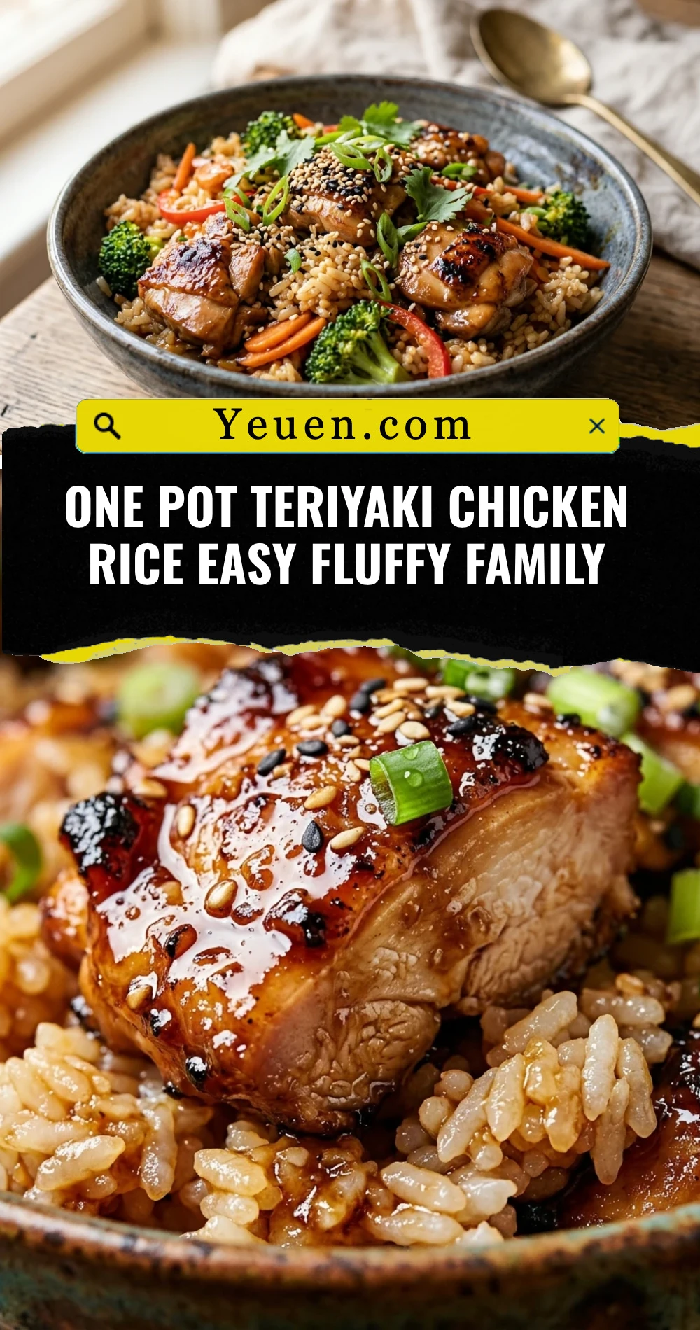 One Pot Teriyaki Chicken Rice Easy Fluffy Family