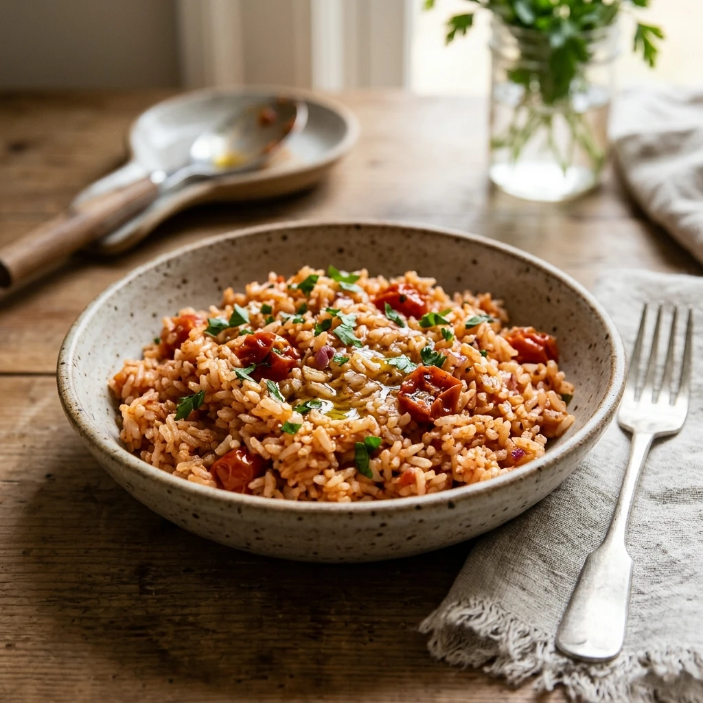 One Pot Tomato Rice Pilaf Easy Fluffy Family Budget