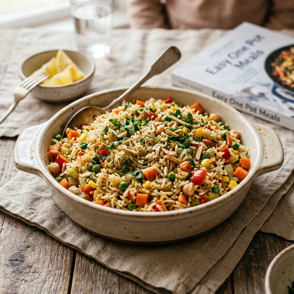 One Pot Vegetable Rice Pilaf Easy Fluffy Family Budget
