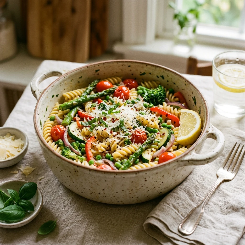 One-Pot Veggie Pasta Primavera Healthy 20 Min