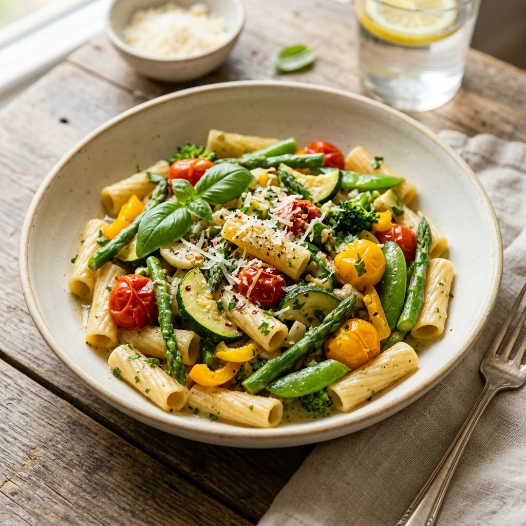 One-Pot Veggie Pasta Primavera Healthy 20 Min