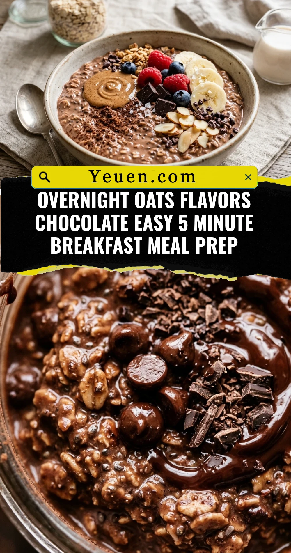 Overnight Oats Flavors Chocolate Easy 5 Minute Breakfast Meal Prep