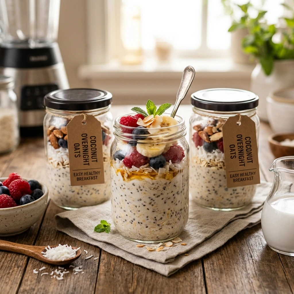 Overnight Oats Meal Prep Coconut Easy Healthy 5 Minute Breakfast