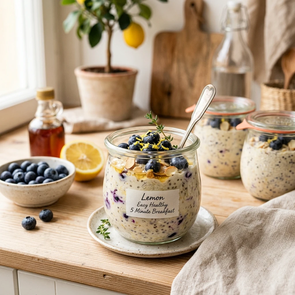 Overnight Oats Meal Prep Lemon Easy Healthy 5 Minute Breakfast