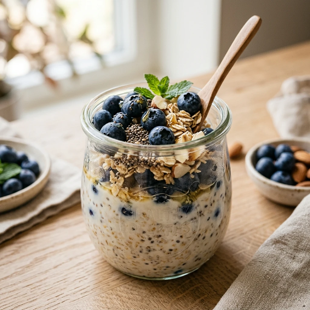 Overnight Oats Weight Loss Blueberry Healthy Easy 5 Minute Breakfast