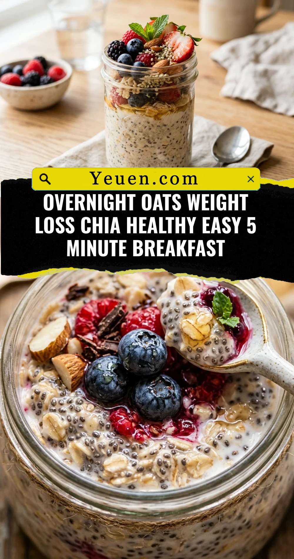 Overnight Oats Weight Loss Chia Healthy Easy 5 Minute Breakfast