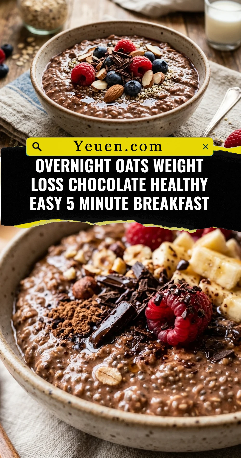 Overnight Oats Weight Loss Chocolate Healthy Easy 5 Minute Breakfast
