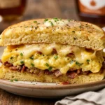 Pancake Breakfast Sandwich Fluffy Savory Egg Cheese