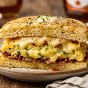 Pancake Breakfast Sandwich Fluffy Savory Egg Cheese