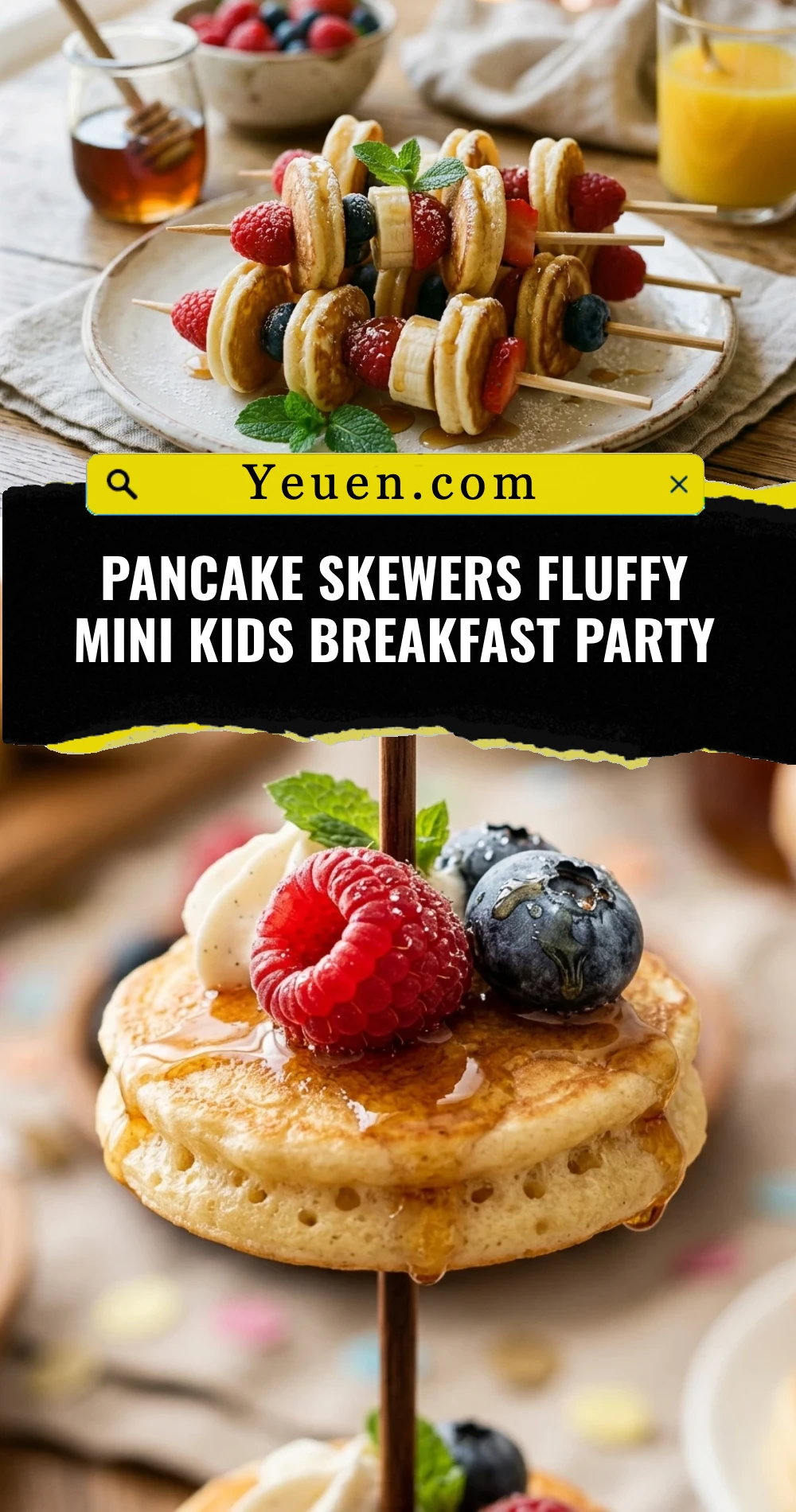 Pancake Skewers Fluffy Mini Kids Breakfast Party