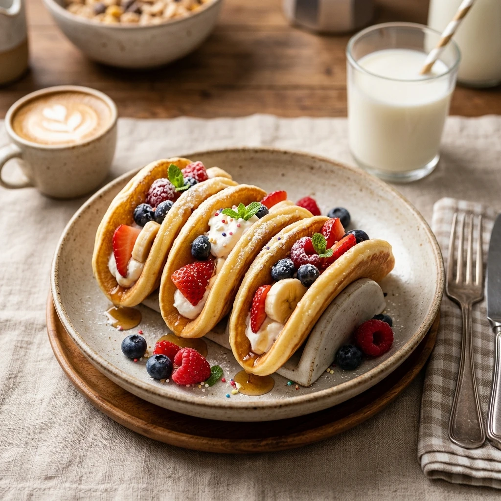 Pancake Tacos Fluffy Sweet Breakfast Kids Love Viral