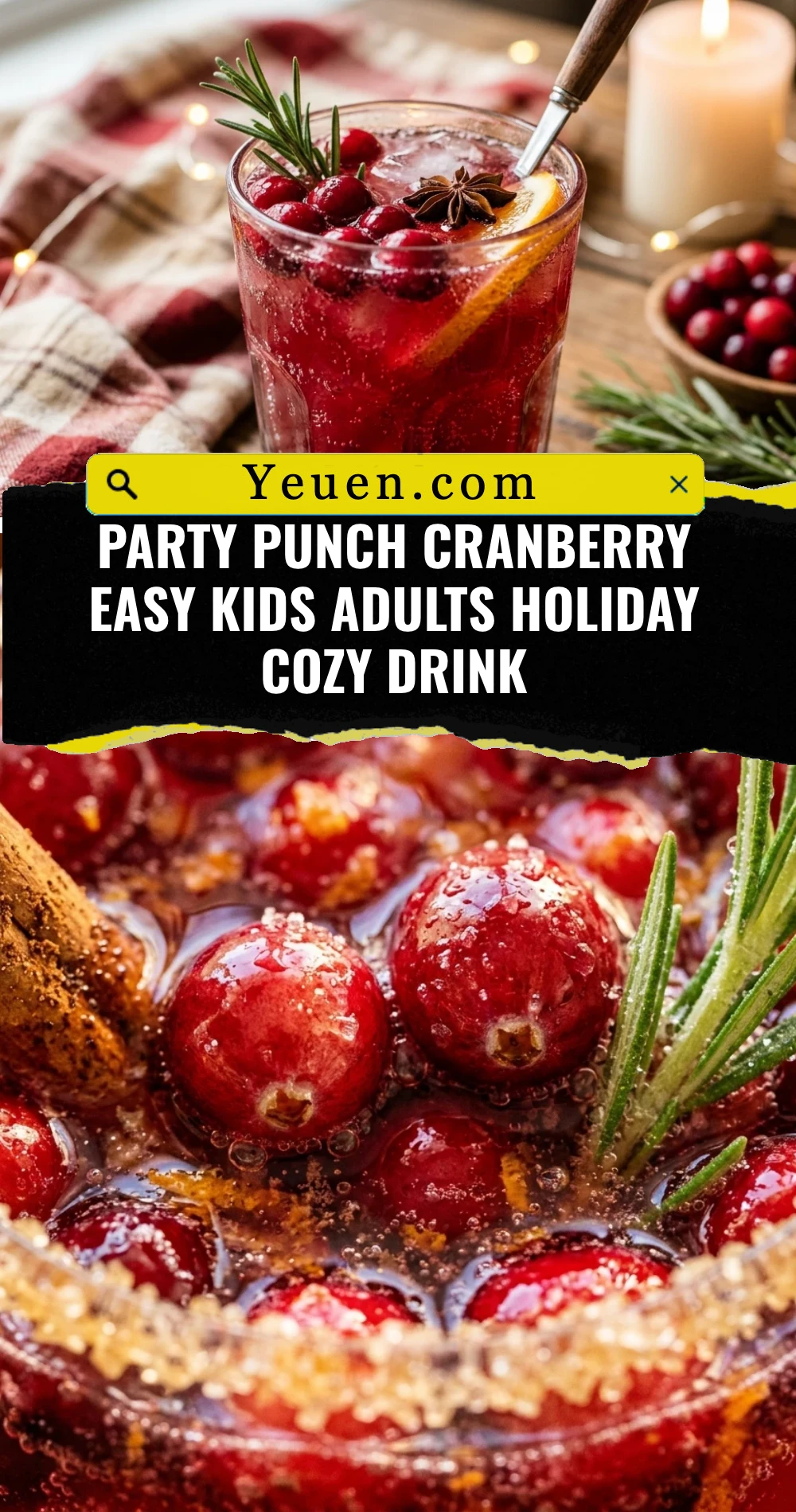 Party Punch Cranberry Easy Kids Adults Holiday Cozy Drink