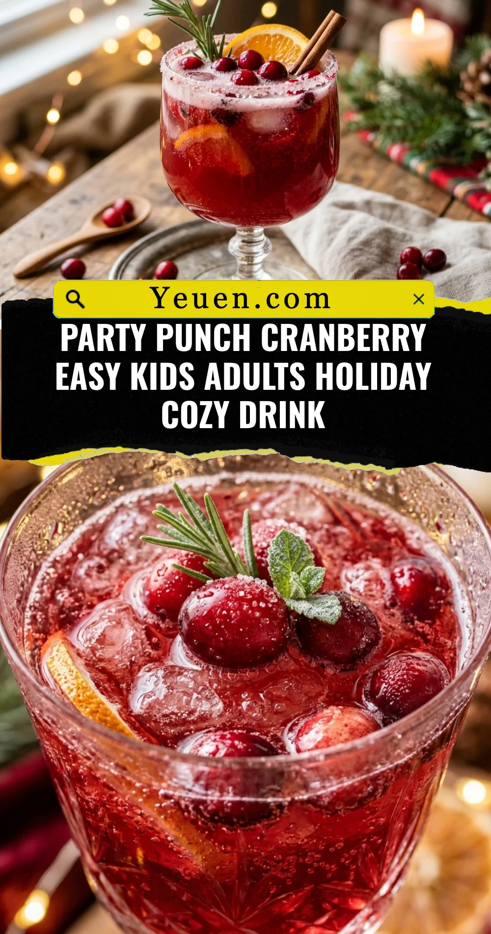 Party Punch Cranberry Easy Kids Adults Holiday Cozy Drink