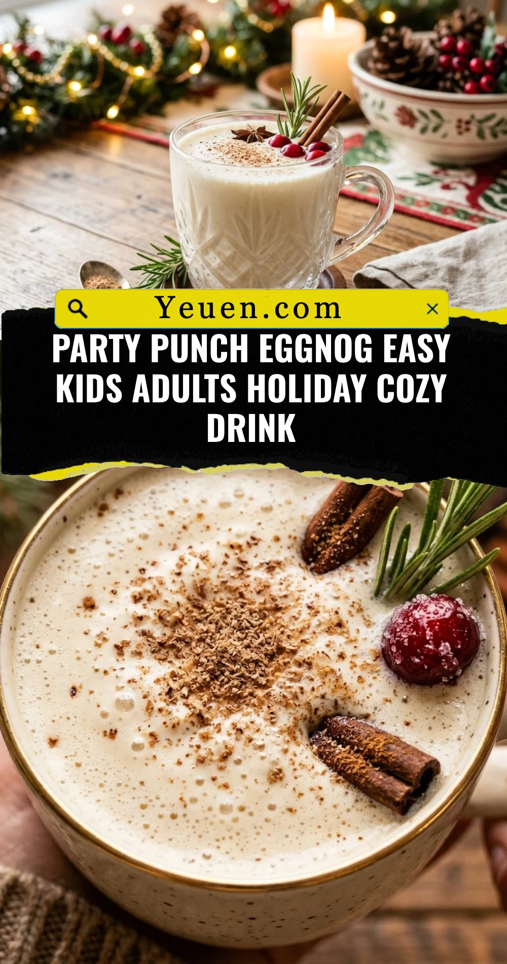 Party Punch Eggnog Easy Kids Adults Holiday Cozy Drink