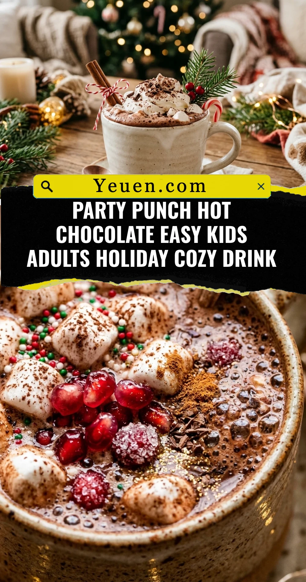 Party Punch Hot Chocolate Easy Kids Adults Holiday Cozy Drink