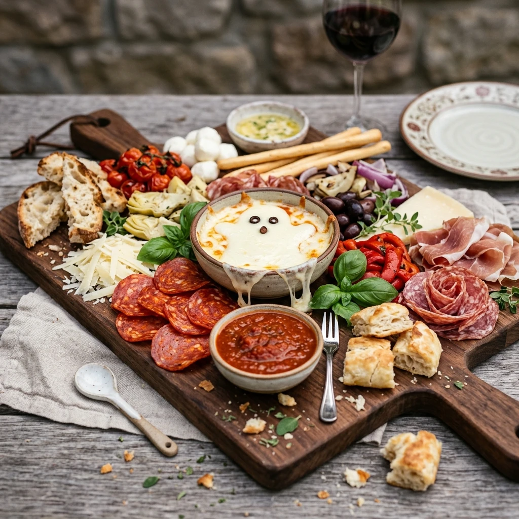 Pizza Charcuterie Board - Deconstructed Ghost Pizza