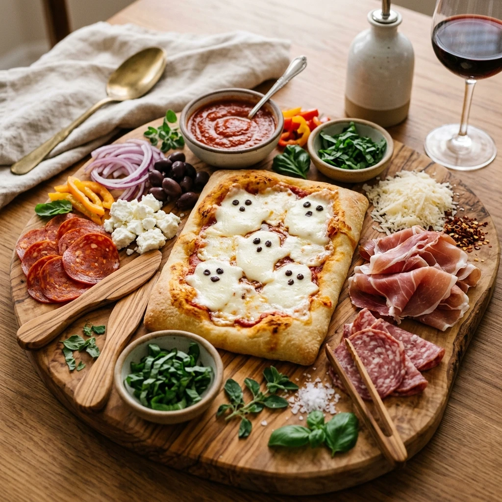 Pizza Charcuterie Board - Deconstructed Ghost Pizza