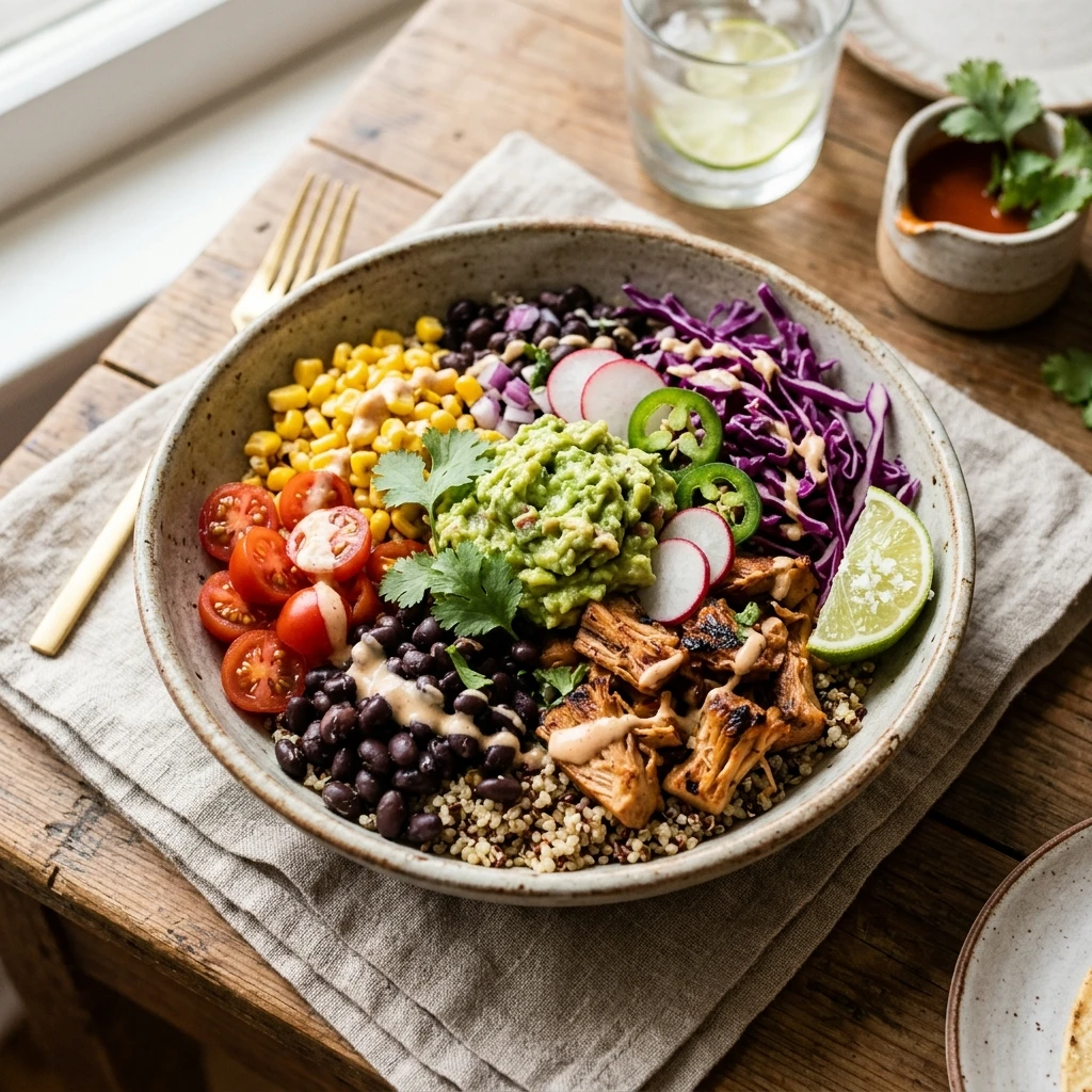 Plant Based Taco Bowl Vegan Vegetarian Healthy Easy 20 Minute